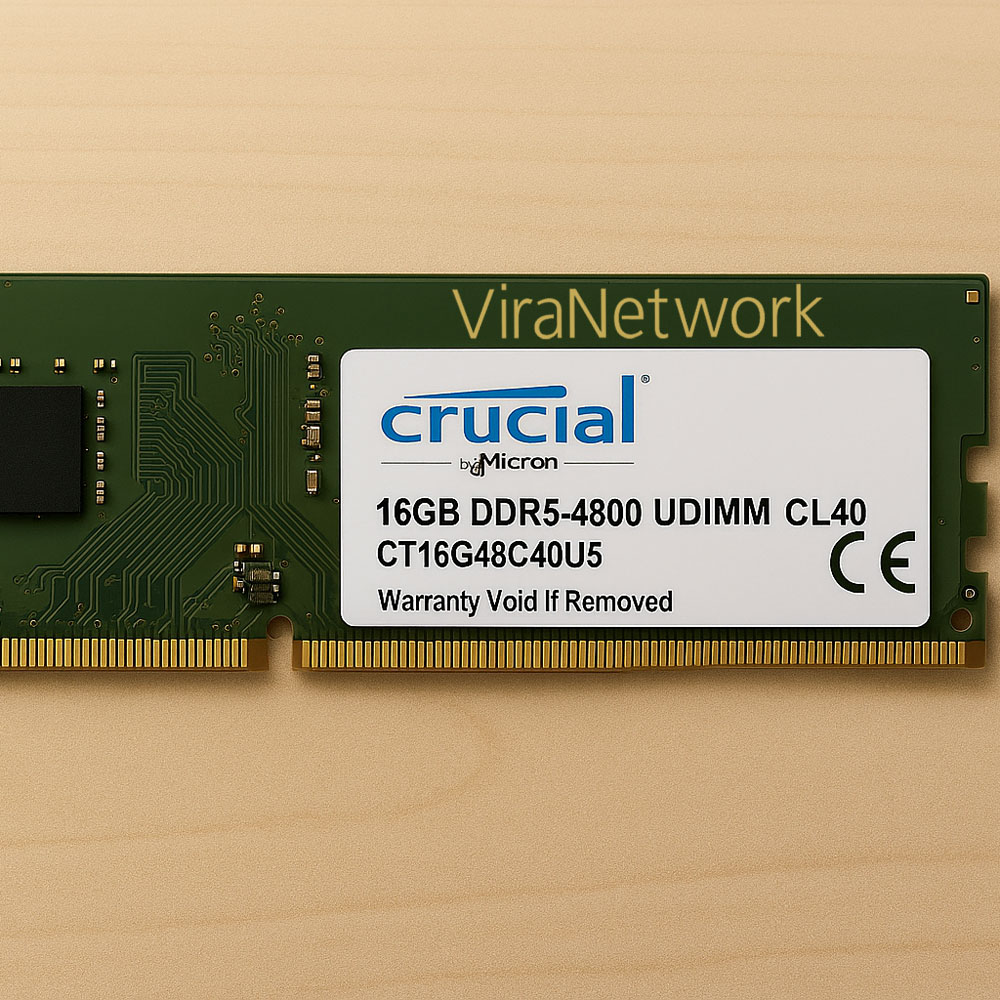 DDR5 تک کاناله 4800 مگاهرتز CL40 کروشیال مدل UDIMM ظرفیت 16 گیگابایت